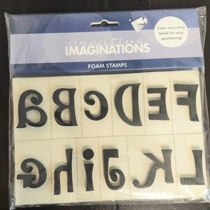 Creative Imaginations Curly Uppercase Foam Stamps 36pc NEW